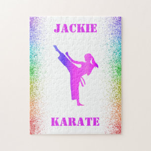 Girls Karate Rainbow Speckles Pussel