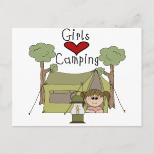 Girls Kärlek Camping Vykort