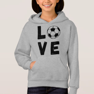 Girls Kärlek-fotbollsspelare Cute Sports Hoodie T Shirt