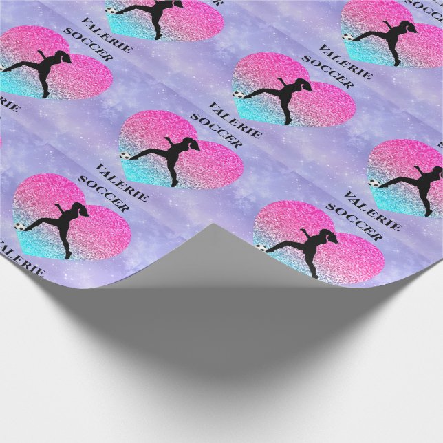 Girls Kärlek-fotbollsspelare Presentpapper (Hörn)