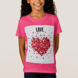 Girls Kärlek Heart Ray Anpassningsbar T-Shirt