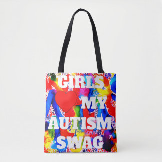 Girls kärlek min autismsvag Tote Tygkasse