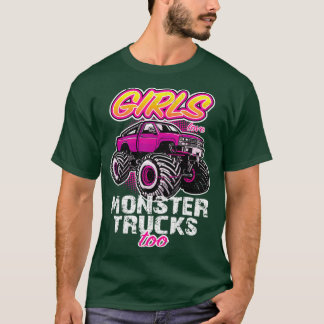Girls Kärlek Monster Lastbilar för återfall i anst T Shirt