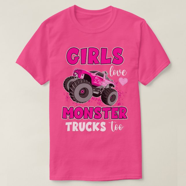 Girls Kärlek Monster Lastbilar för cute Girls Mons T Shirt (Design framsida)