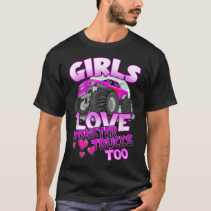 Girls Kärlek Monster Lastbilar för cute Girls Mons T Shirt