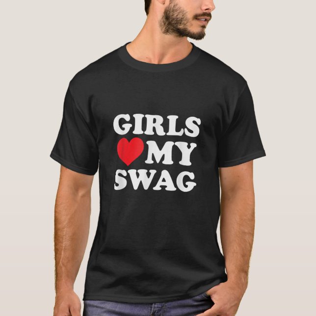 Girls Kärlek My Swag T Shirt (Framsida)