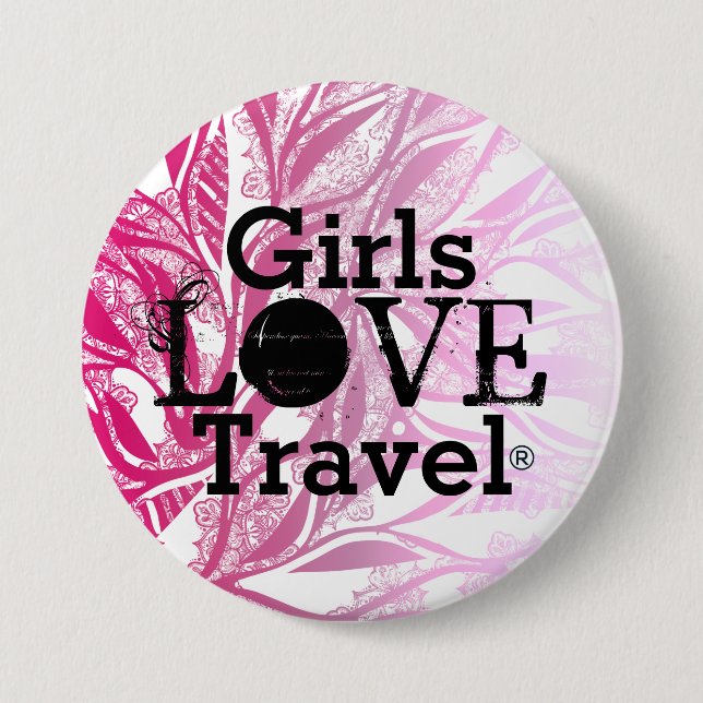 Girls Kärlek Travel Button Knapp (Framsida)