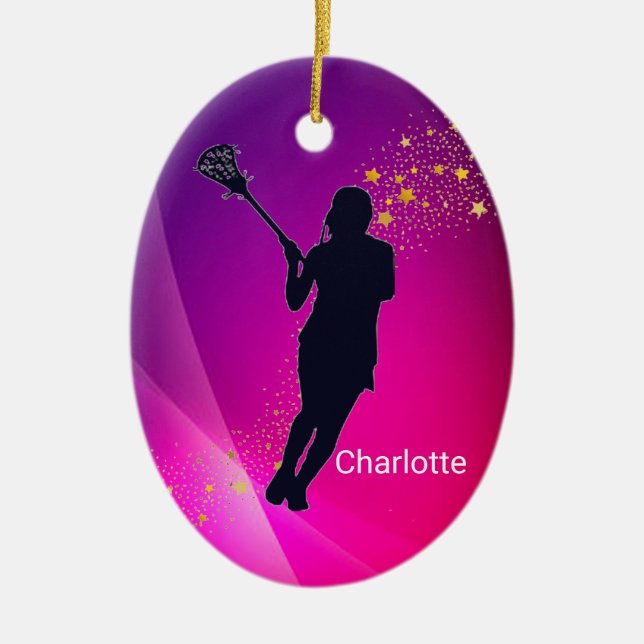 Girls Lacrosse Dominant Defender Ornament (Framsidan)