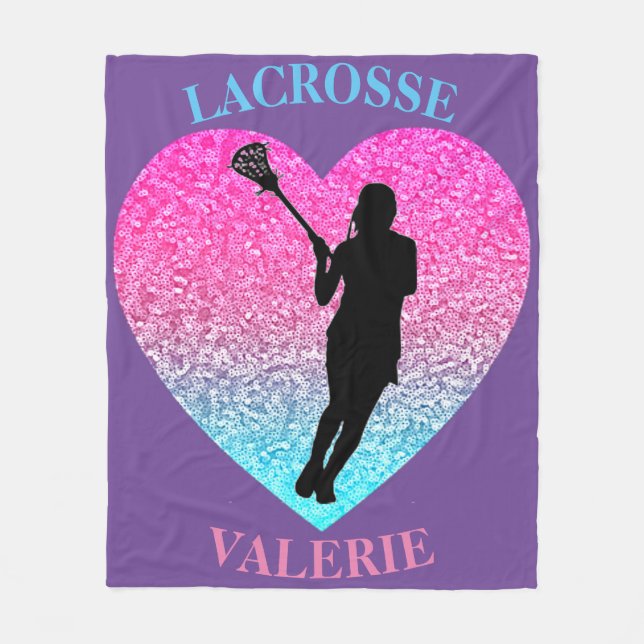 Girls Lacrosse Fleece Blanket (Framsidan)