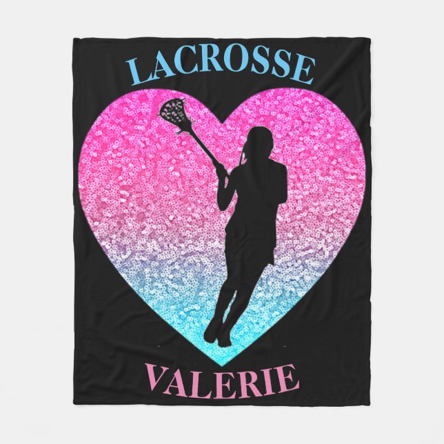 Girls Lacrosse Fleece Blanket (Framsidan)