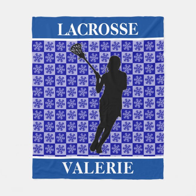 Girls Lacrosse Fleece Blanket (Framsidan)