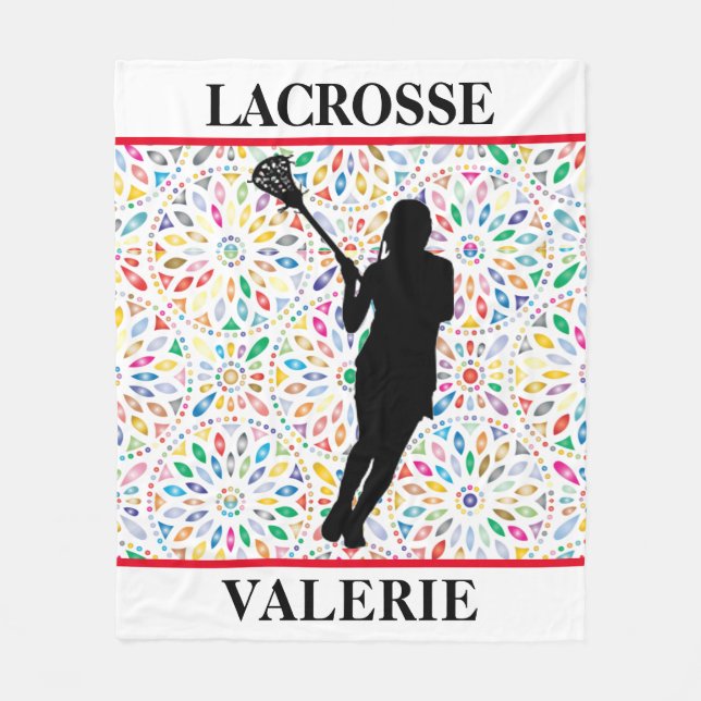Girls Lacrosse Fleece Blanket (Framsidan)