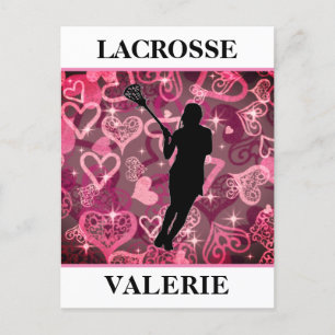 Girls Lacrosse Flytande Ro Hearts Vykort