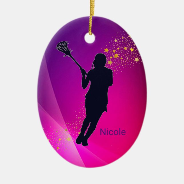 Girls Lacrosse Ornament (Framsidan)