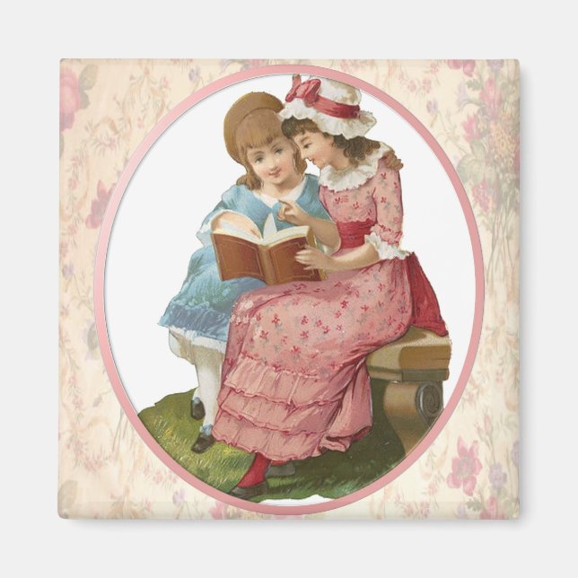 Girls Läsning Magnet (Framsidan)