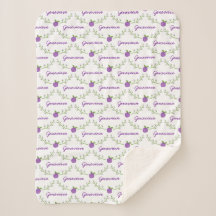 Girls Lila Blommigt Namn Blanket