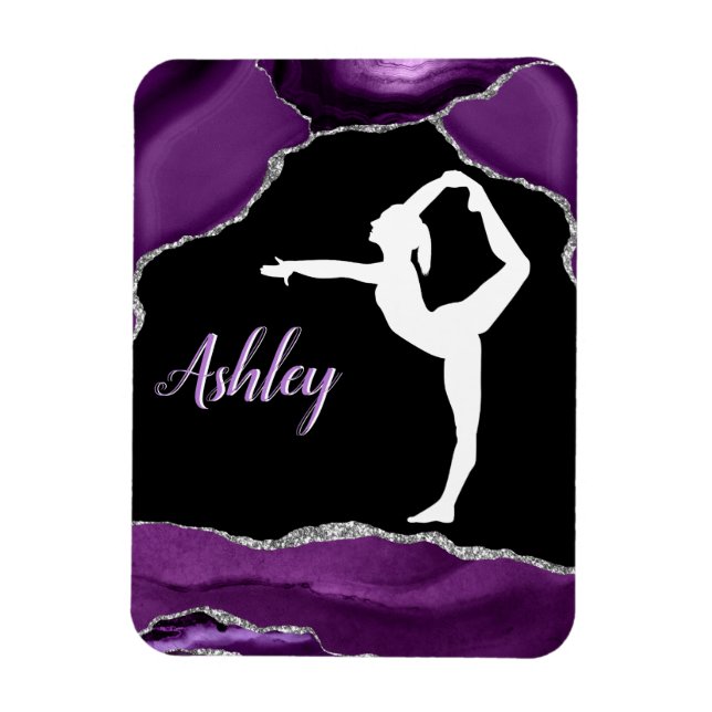 Girls Lila Glitter Gymnastics Dance eller Cheer Magnet (Vertikal)