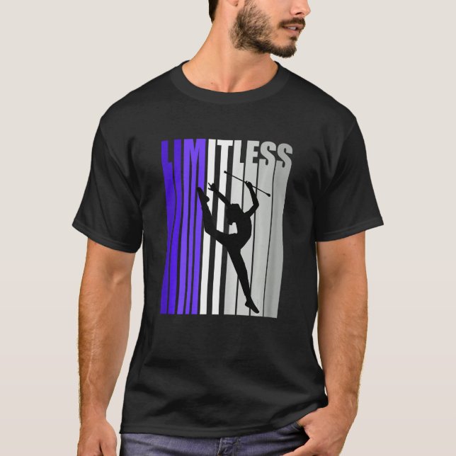 Girls Lila Rhythmic Gymnastics Birthday Retro Te T Shirt (Framsida)