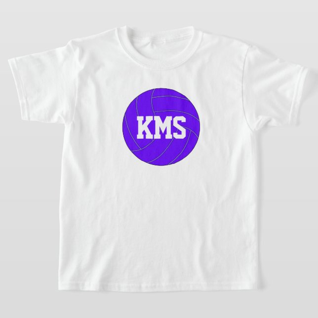 Girls Lila Volleyball Anpassningsbar Text School B T Shirt (Laydown)