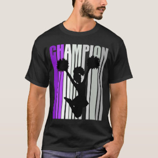 Girls Lilac Cheerledande bidagshusledare Retr T Shirt