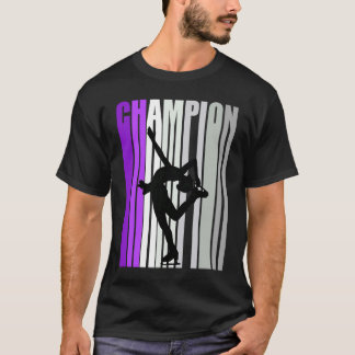Girls Lilac Ice Skatings Girls Birthday Retro Vint T Shirt