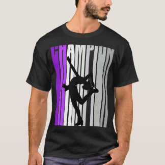 Girls Lilac Ice Skatings Girls Birthday Retro Vint T Shirt