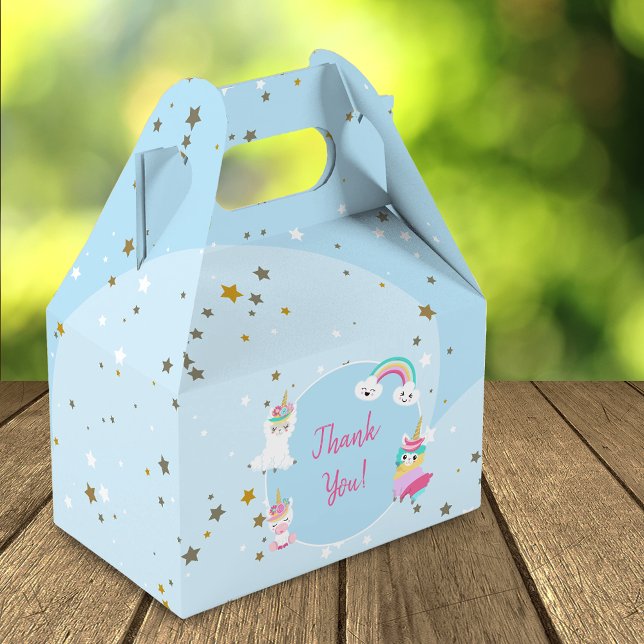 Girls Llamacorn Unicorn Grattis på födelsedagen Pa Presentaskar (Skapare uppladdad)