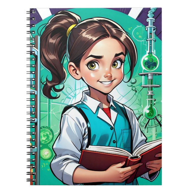 Girls Love Science! Anteckningsbok (Framsidan)