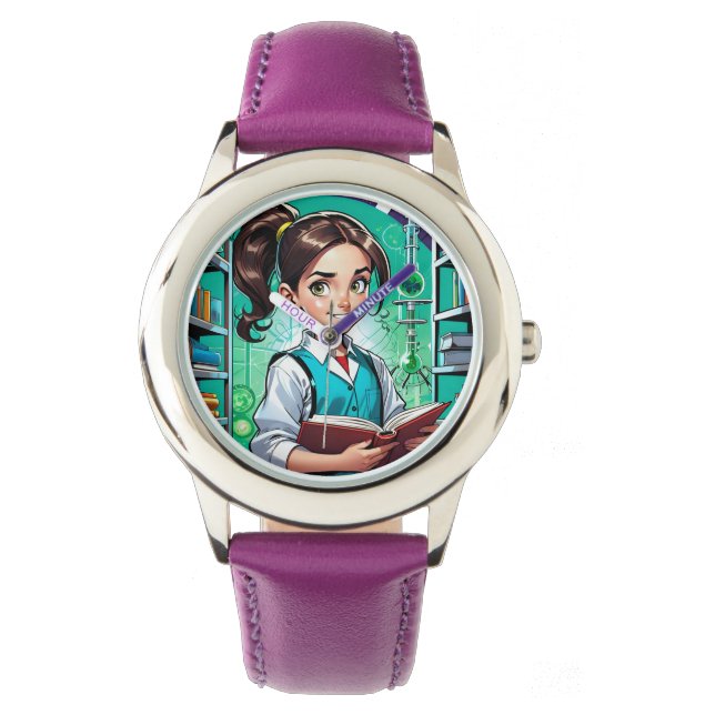 Girls Love Science! Armbandsur (Framsida)