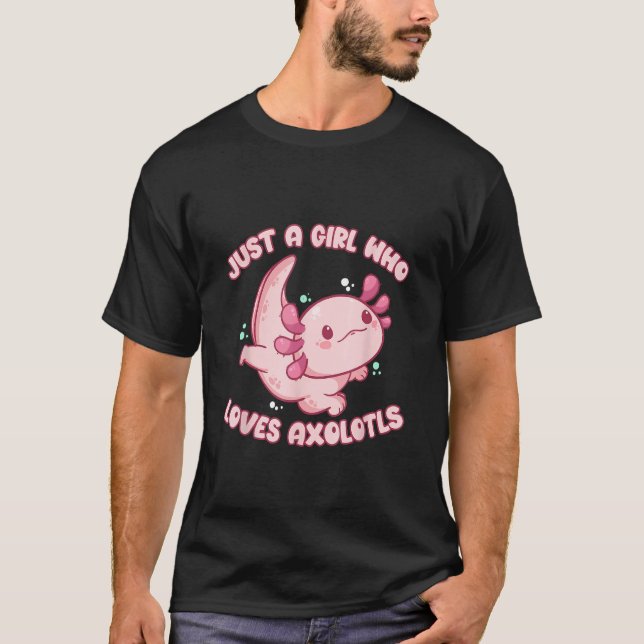GIRLS LOVES AXOLOTLS CUTE  FOR KIDS BOYS GIRLS T SHIRT (Framsida)