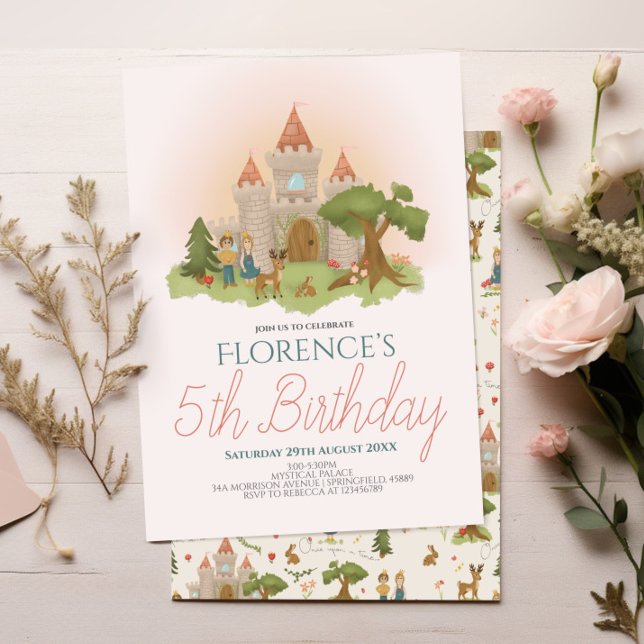 Girls Magic Rosa Fairytale Story Barns födelsedag Inbjudningar (Skapare uppladdad)