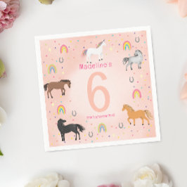 Girls Magical Girly Pink Unicorn Kids Birthday Pappersservett