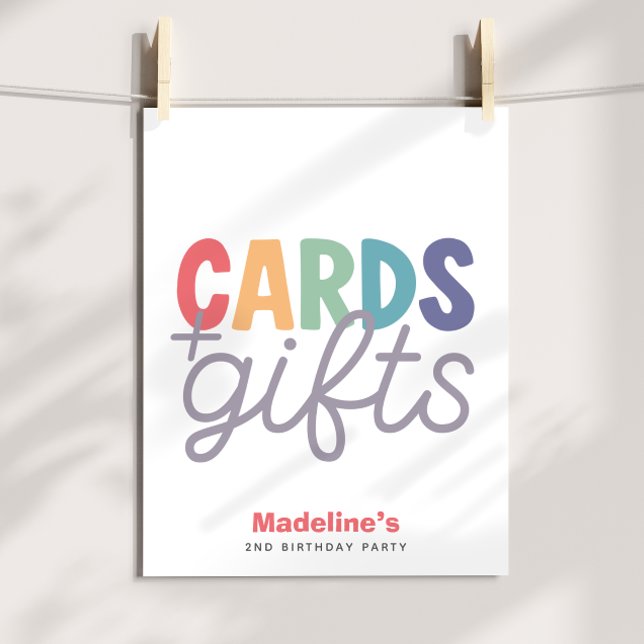 Girls Minimalist Rainbow Cards and Gifts Birthday Poster (Skapare uppladdad)