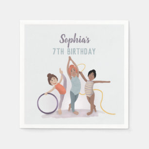 Girls Modern Lila Gymnastics Barns födelsedag Pappersservett