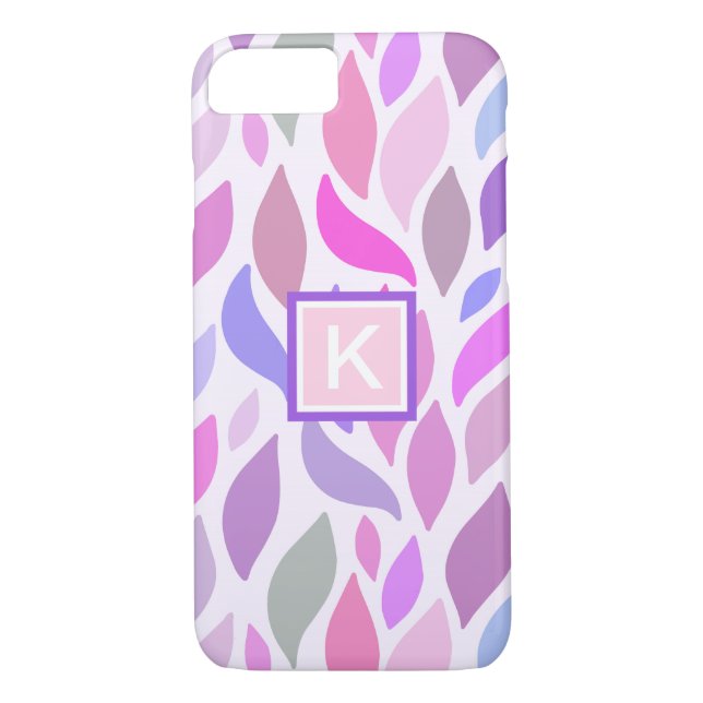 Girls Modern Rosa Geometric Anpassningsbar Monogra Case-Mate iPhone Skal (Baksida)