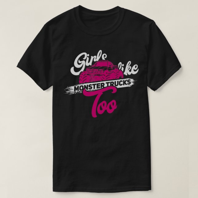 Girls Monster Lastbil Gift Motor Sports Big Lastbi T Shirt (Design framsida)