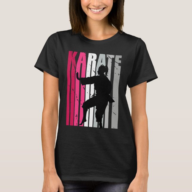 Girls Motivational Karate Birthday Loves Girl Dist T Shirt (Framsida)