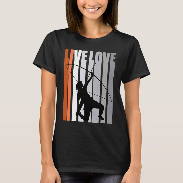 Girls Motivational Orange Archery Birthday Kärlek  T Shirt (Framsida)