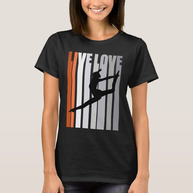 Girls Motivational Orange Dance Birthday Kärlek Gi T Shirt (Framsida)
