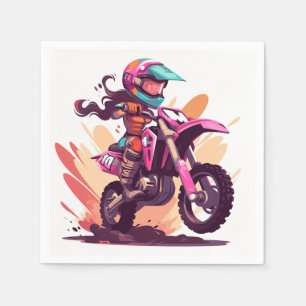 Girls Motocross Party Napkin Pappersservett