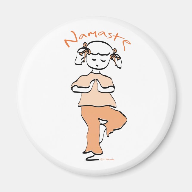 Girls Namaste Yoga Gear Magnet (Framsidan)