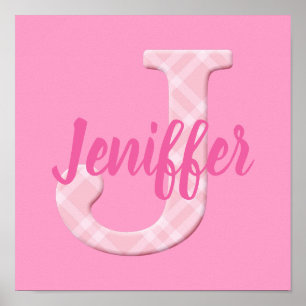 Girls Namn Anpassningsbar PBrev J Poster