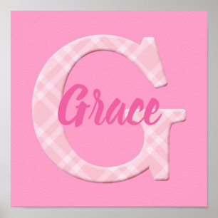Girls Namn Anpassningsbar Plade Brev G Poster