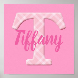 Girls Namn Anpassningsbar Plade Brev T Poster