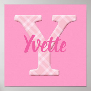 Girls Namn Anpassningsbar Plade Brev Y Poster