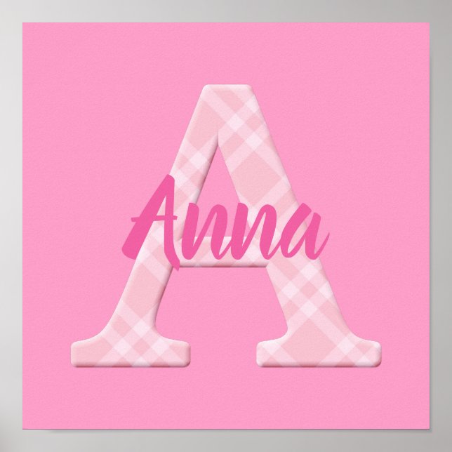 Girls Namn Anpassningsbar Play Brev A Poster (Framsidan)