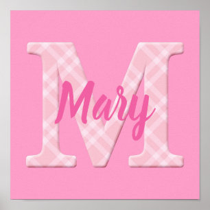 Girls Namn Anpassningsbar Play Brev M Poster