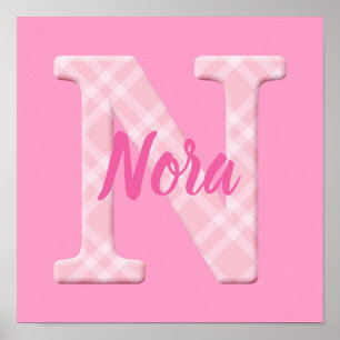 Girls Namn Anpassningsbar Play Brev N Poster