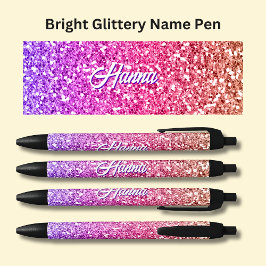 Girls Namn Bright Lila Mauve Rosa Glitter Effect