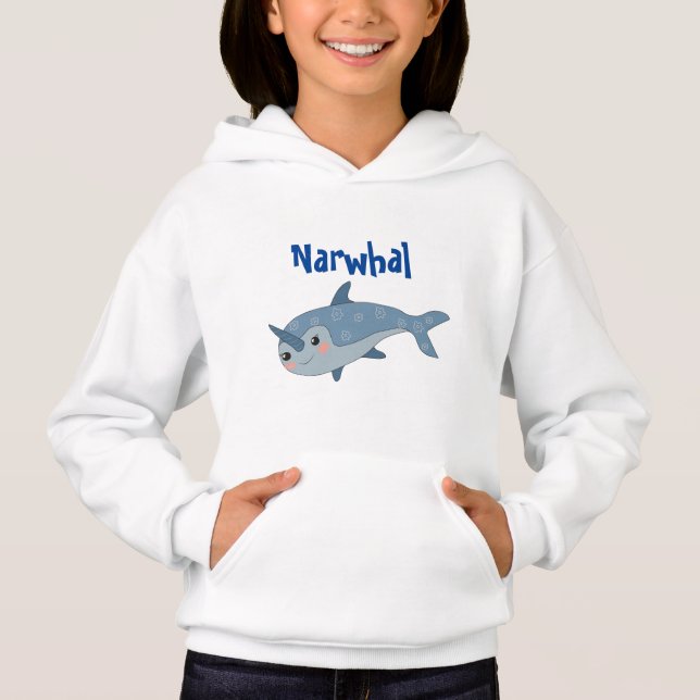 Girls Narwhal T Shirt (Framsida)